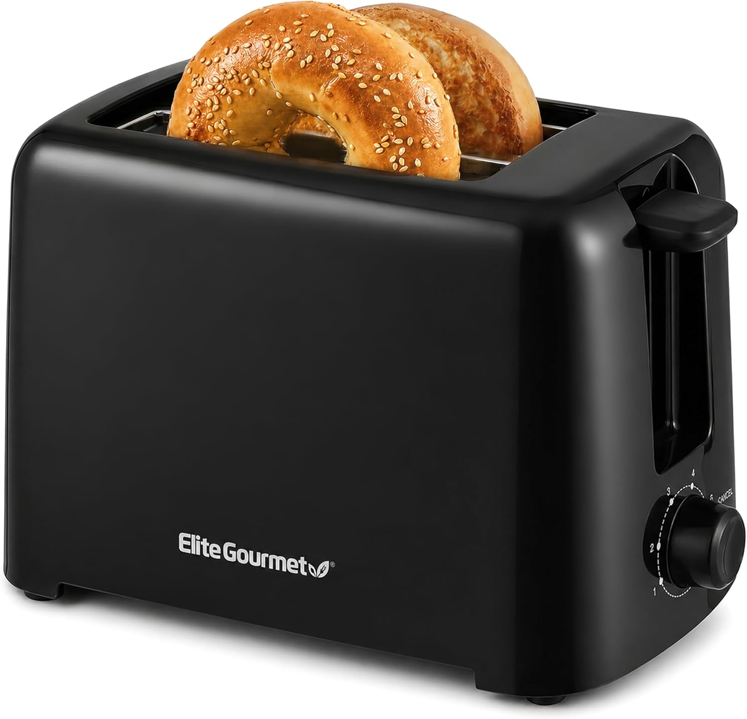 Elite Gourmet 2-Slice Cool Touch Toaster – 6 Browning Levels, Extra Wide 1.25” Slots for Bagels & Thick…
