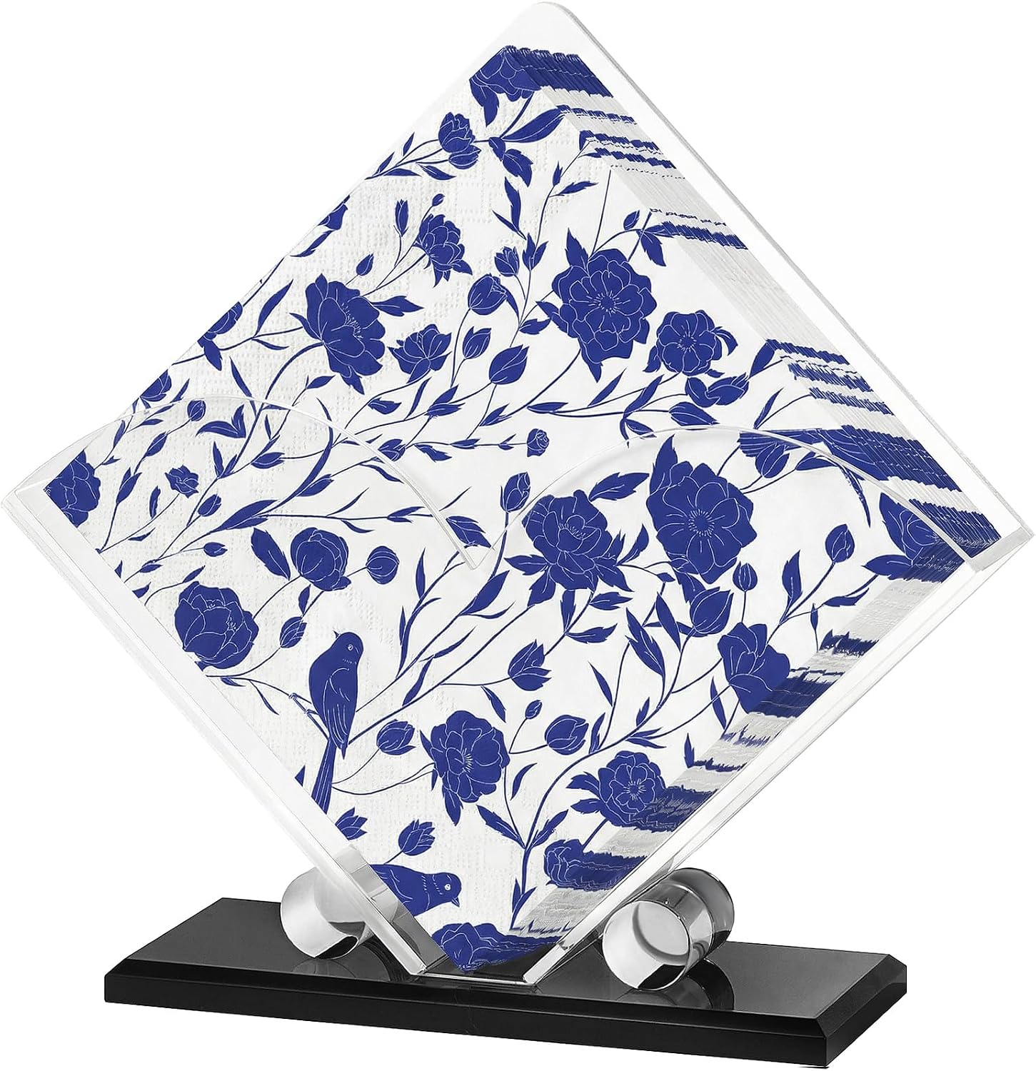 Clear Acrylic Heart-Shaped Napkin Holder for Countertop