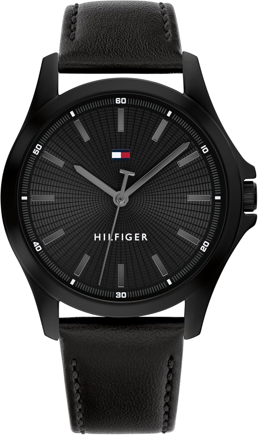 Tommy Hilfiger Men's 3-Hand Quartz Watch – 42mm Case, Leather Strap, 3 ATM Water Resistant, Modern…